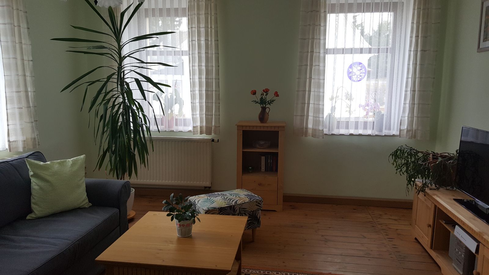 Wohnzimmer Ferienwohnung Bergelt im Erzgebirge